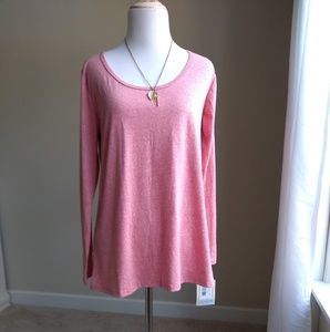 Lularoe lynnea top- pink heathered small long slee